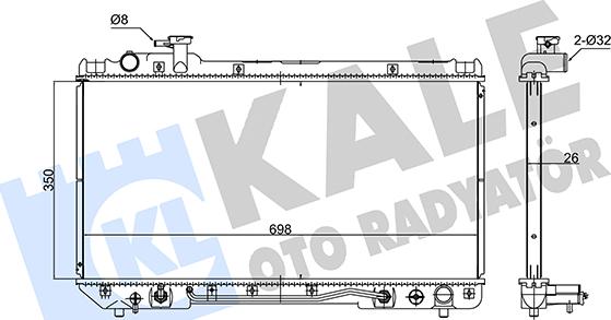 KALE OTO RADYATÖR 348180 - Hladnjak, hladjenje motora www.molydon.hr