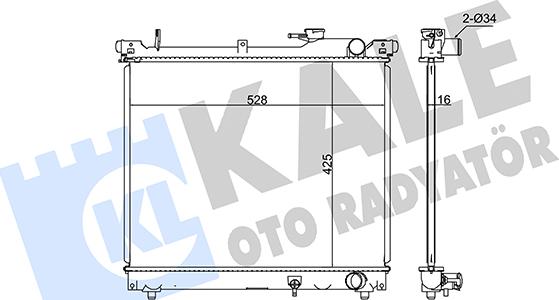 KALE OTO RADYATÖR 348125 - Hladnjak, hladjenje motora www.molydon.hr