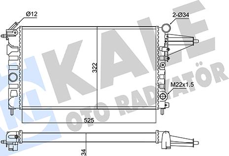 KALE OTO RADYATÖR 348210 - Hladnjak, hladjenje motora www.molydon.hr