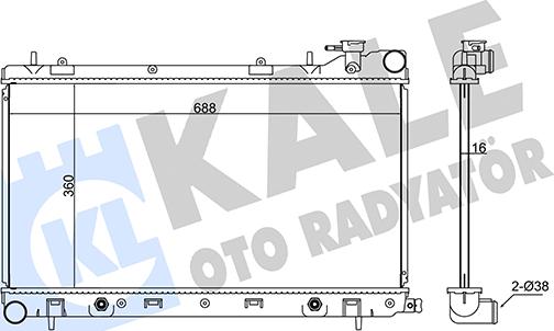 KALE OTO RADYATÖR 342105 - Hladnjak, hladjenje motora www.molydon.hr