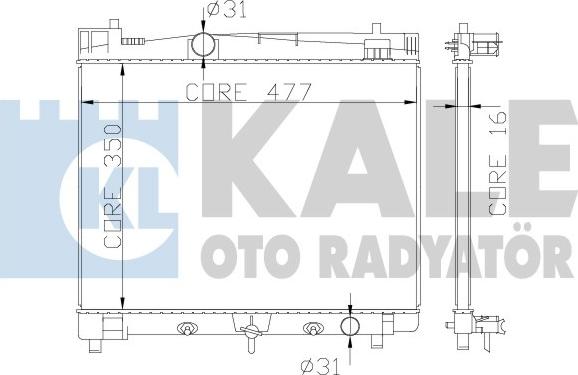 KALE OTO RADYATÖR 342210 - Hladnjak, hladjenje motora www.molydon.hr