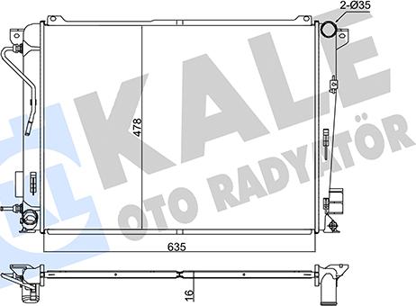 KALE OTO RADYATÖR 347815 - Hladnjak, hladjenje motora www.molydon.hr