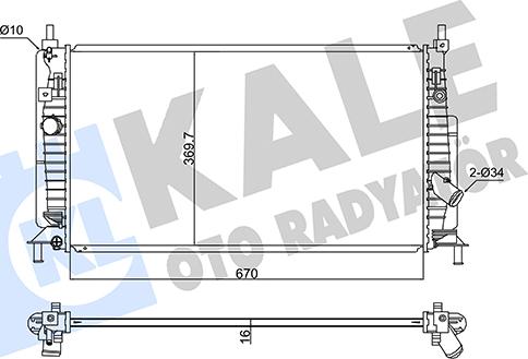 KALE OTO RADYATÖR 347875 - Hladnjak, hladjenje motora www.molydon.hr