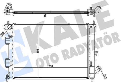 KALE OTO RADYATÖR 347785 - Hladnjak, hladjenje motora www.molydon.hr