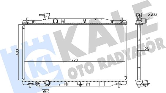 KALE OTO RADYATÖR 347720 - Hladnjak, hladjenje motora www.molydon.hr