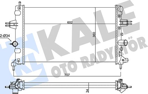 KALE OTO RADYATÖR 354105 - Hladnjak, hladjenje motora www.molydon.hr