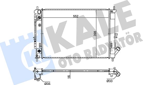 KALE OTO RADYATÖR 354285 - Hladnjak, hladjenje motora www.molydon.hr