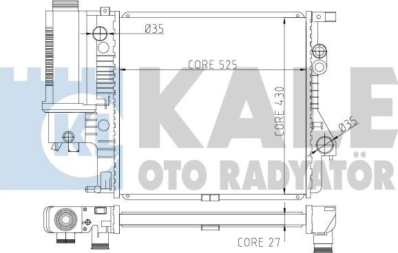 KALE OTO RADYATÖR 354700 - Hladnjak, hladjenje motora www.molydon.hr