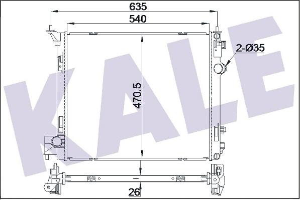 KALE OTO RADYATÖR 355545 - Hladnjak, hladjenje motora www.molydon.hr