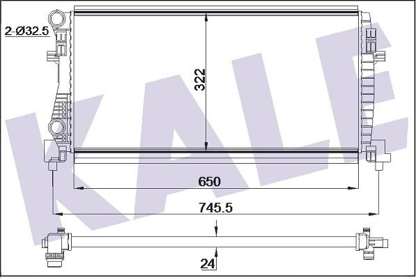 KALE OTO RADYATÖR 355555 - Hladnjak, hladjenje motora www.molydon.hr