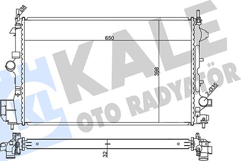 KALE OTO RADYATÖR 355580 - Hladnjak, hladjenje motora www.molydon.hr