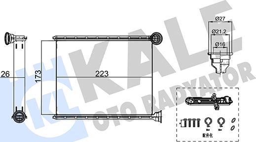 KALE OTO RADYATÖR 355220 - Izmjenjivač topline, grijanje unutrasnjeg prostora www.molydon.hr