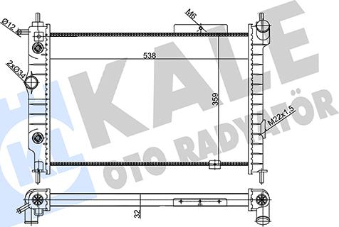 KALE OTO RADYATÖR 356995 - Hladnjak, hladjenje motora www.molydon.hr