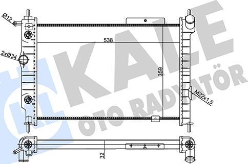 KALE OTO RADYATÖR 356990 - Hladnjak, hladjenje motora www.molydon.hr