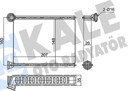 KALE OTO RADYATÖR 352860 - Izmjenjivač topline, grijanje unutrasnjeg prostora www.molydon.hr