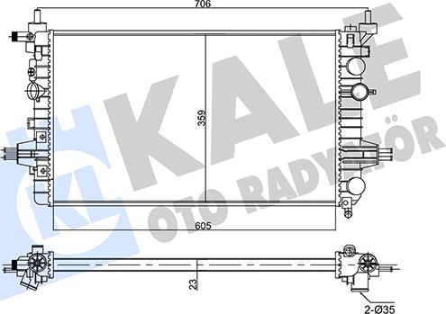 KALE OTO RADYATÖR 357020 - Hladnjak, hladjenje motora www.molydon.hr