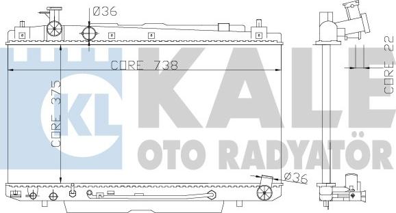 KALE OTO RADYATÖR 366100 - Hladnjak, hladjenje motora www.molydon.hr