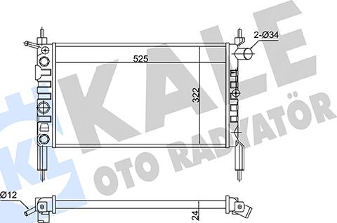 KALE OTO RADYATÖR 363550 - Hladnjak, hladjenje motora www.molydon.hr