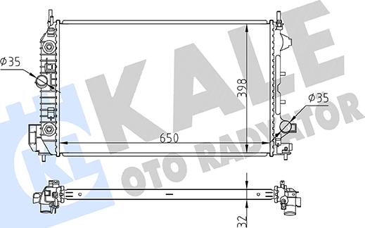 KALE OTO RADYATÖR 363570 - Hladnjak, hladjenje motora www.molydon.hr