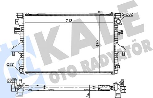 KALE OTO RADYATÖR 363090 - Hladnjak, hladjenje motora www.molydon.hr