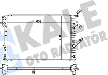 KALE OTO RADYATÖR 363800 - Hladnjak, hladjenje motora www.molydon.hr