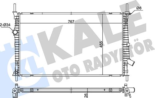 KALE OTO RADYATÖR 362680 - Hladnjak, hladjenje motora www.molydon.hr