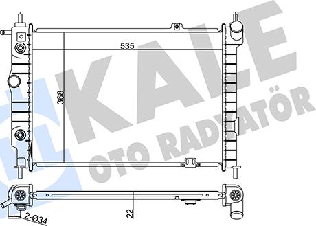 KALE OTO RADYATÖR 370800 - Hladnjak, hladjenje motora www.molydon.hr