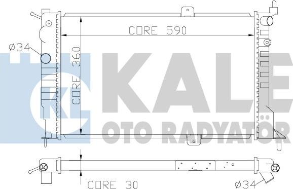 KALE OTO RADYATÖR 371 000 - Hladnjak, hladjenje motora www.molydon.hr