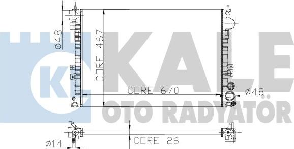 KALE OTO RADYATÖR 242600 - Hladnjak, hladjenje motora www.molydon.hr