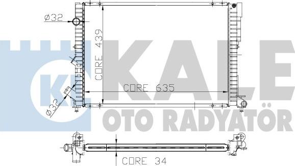 KALE OTO RADYATÖR 208400 - Hladnjak, hladjenje motora www.molydon.hr