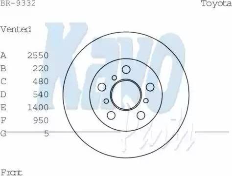 Kavo Parts BR-9332 - Kočioni disk www.molydon.hr