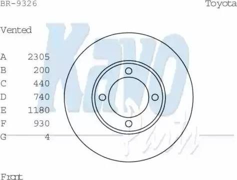 Kavo Parts BR-9326 - Kočioni disk www.molydon.hr