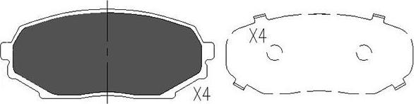 Kavo Parts KBP-4521 - Komplet Pločica, disk-kočnica www.molydon.hr