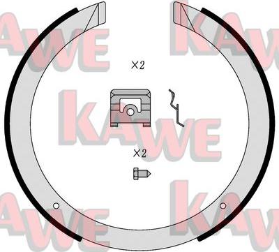 Kawe 01098 - Komplet kočionih obloga, rucna kočnica www.molydon.hr