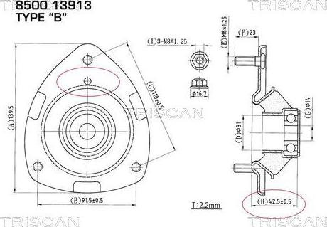 Kawe 8500 13913 - Nosač amortizera www.molydon.hr