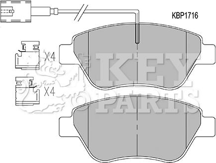 Key Parts KBP1716 - Komplet Pločica, disk-kočnica www.molydon.hr