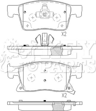 Key Parts KBP2568 - Komplet Pločica, disk-kočnica www.molydon.hr