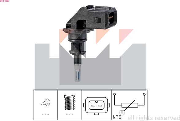 KW 494 038 - Senzor, temperatura usisnog zraka www.molydon.hr