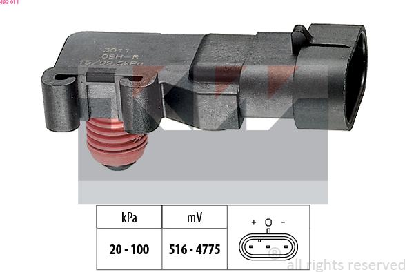 KW 493 011 - Senzor pritiska zraka, podešavanje visine www.molydon.hr