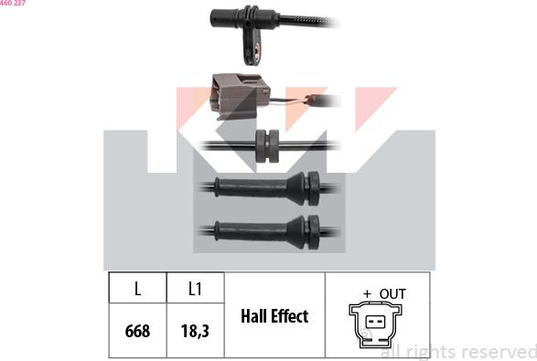 KW 460 237 - Senzor, broj obrtaja kotača www.molydon.hr