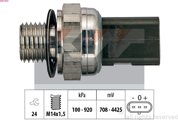 KW 480 003 - Senzor, pritisak ulja www.molydon.hr