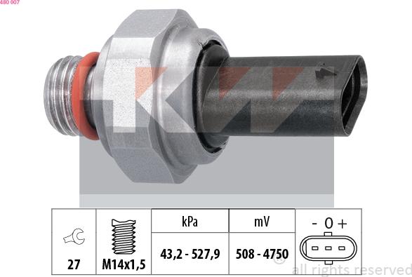 KW 480 007 - Senzor, pritisak Ispušnih plinova www.molydon.hr