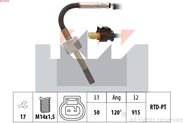 KW 422 054 - Senzor, temperatura Ispušnih plinova www.molydon.hr