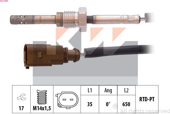 KW 422 065 - Senzor, temperatura Ispušnih plinova www.molydon.hr