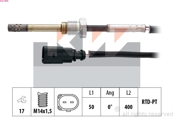 KW 422 066 - Senzor, temperatura Ispušnih plinova www.molydon.hr