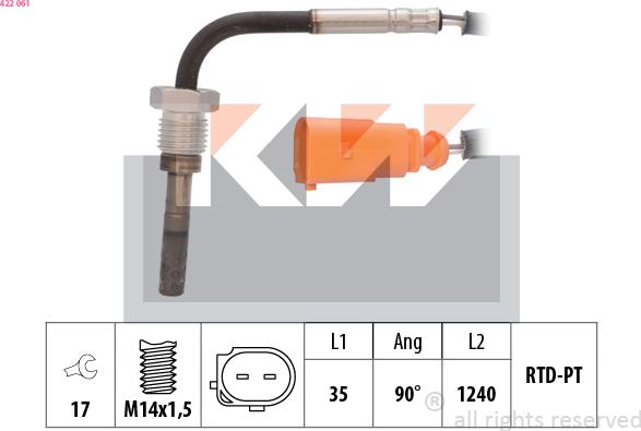 KW 422 061 - Senzor, temperatura Ispušnih plinova www.molydon.hr