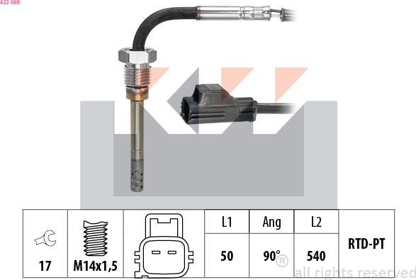 KW 422 089 - Senzor, temperatura Ispušnih plinova www.molydon.hr