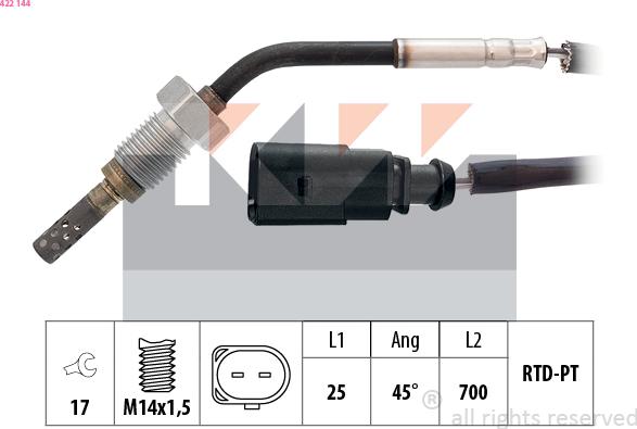 KW 422 144 - Senzor, temperatura Ispušnih plinova www.molydon.hr