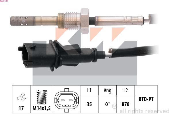 KW 422 127 - Senzor, temperatura Ispušnih plinova www.molydon.hr