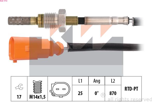 KW 422 172 - Senzor, temperatura Ispušnih plinova www.molydon.hr